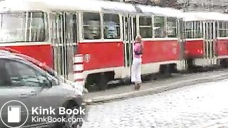 girl pooping in the pants in the street 3