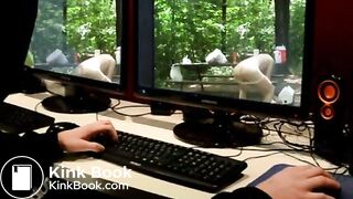 Naked pooping at Devils Lake by Mark Heffron