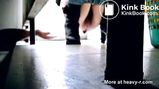 Grabbing Girl's Pussy On Public Toilet