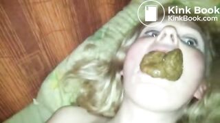 Sticking Dildo In Shitty Mouth