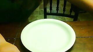Taking a shit on a plate 2