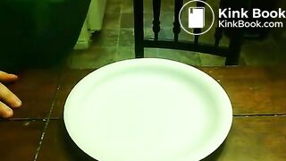Taking a shit on a plate 2