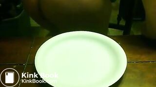 Taking a shit on a plate 2