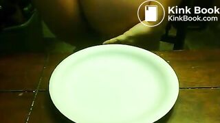 Taking a shit on a plate 2