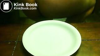 Taking a shit on a plate 2