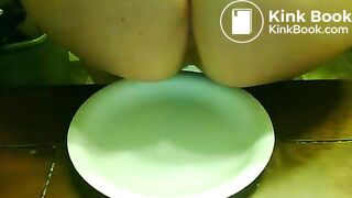 Taking a shit on a plate 2
