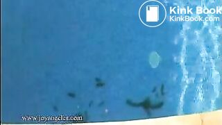 Anna and her friend shit into a swimming pool!