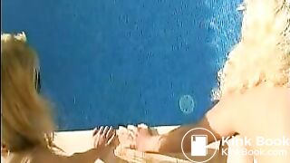 Anna and her friend shit into a swimming pool!