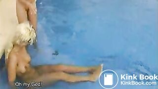 Anna and her friend shit into a swimming pool!