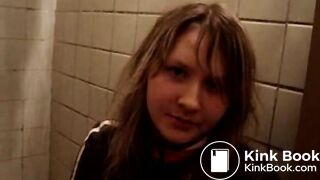 3 russian schoolgirs  eat shit in school toilet