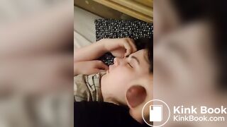 Sleeping girlfriend facial