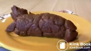 Vegan Girl Taking Big Shit