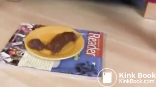 Vegan Girl Taking Big Shit