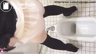 Japanese woman has diarrhea in public toilet - Unsensored Japanese scat porn videos