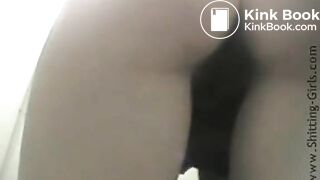 Hairy Woman Pooping On Toilet