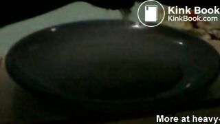 Black girl takes a dump on a plate