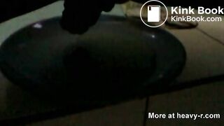 Black girl takes a dump on a plate