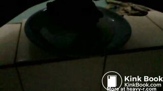 Black girl takes a dump on a plate