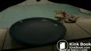 Black girl takes a dump on a plate