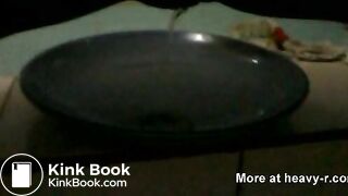 Black girl takes a dump on a plate