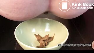 Hot Blonde Shitting In Bowl