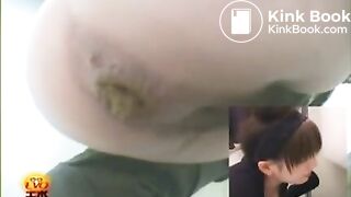 Girl Pooping Out A Hard Turd