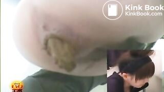 Girl Pooping Out A Hard Turd