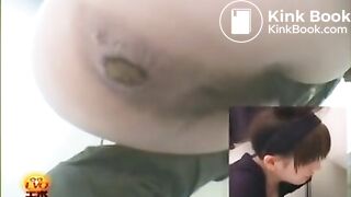 Girl Pooping Out A Hard Turd