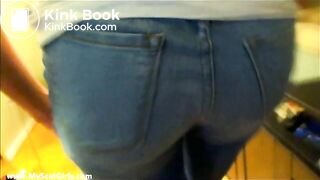 Young brunette shitting