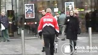 girl pooping in the pants in the street 2