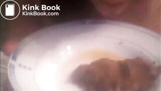 shitting on plate and eating