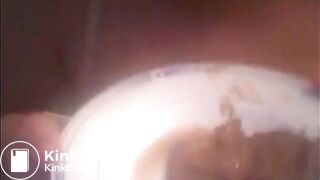 shitting on plate and eating