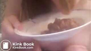 shitting on plate and eating