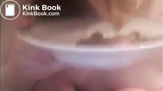 shitting on plate and eating