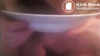 shitting on plate and eating