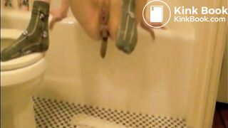 Hot Blonde Eve Shitting On Bathroom Floor