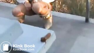 Kamryn pissing and pooping on a concrete bench - Pooping, pissing girls and scat porn videos PooPeeGirlsCommp4