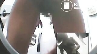 Negro female poop on hidden toilet cam