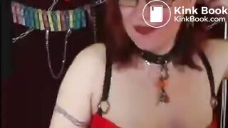 Cam show using shitty dildo deepthroat