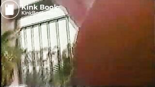 Black girl shits on the balcony