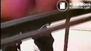 Black girl shits on the balcony