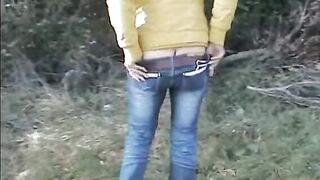 Amateur Dropping Turd In The Grass