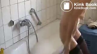 Amateur Scat MILF with Turd Facial, Smears Shit