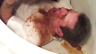 diarrhea on his face