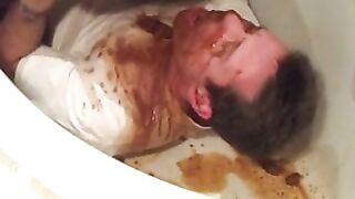 diarrhea on his face