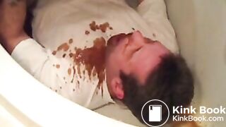 diarrhea on his face