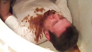 diarrhea on his face