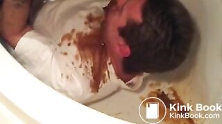 diarrhea on his face