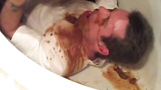 diarrhea on his face