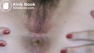 Hairy Girl Plays With Shit